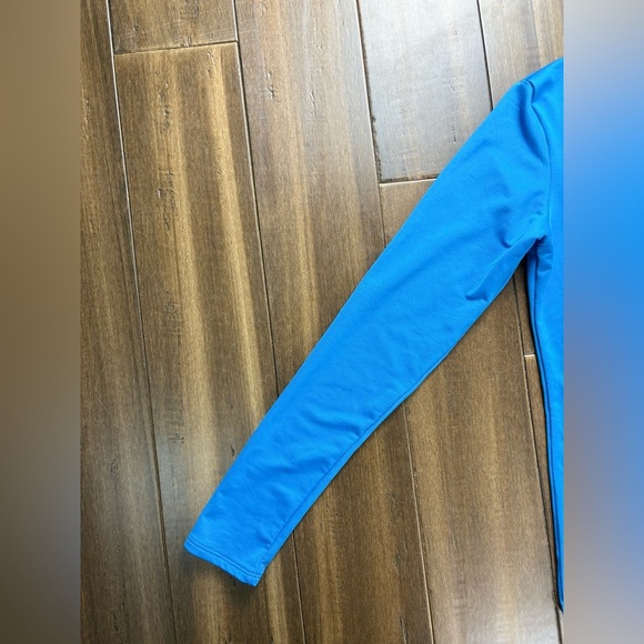 Junior size XL Champion Blue Mock Neck Long Sleeve Shirt Athletic Top - Picture 5 of 10